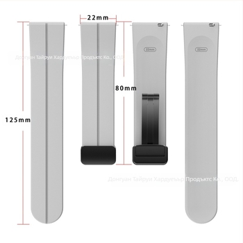 Подходяща за силиконова каишка с магнитна сгъваема катарама 20/22 мм за Samsung Watch 5/4/3 и Huawei Gt3/2 Pro