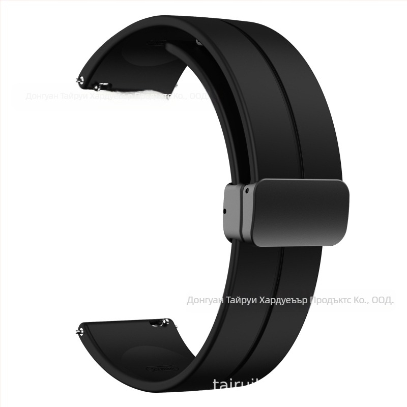 Подходяща за силиконова каишка с магнитна сгъваема катарама 20/22 мм за Samsung Watch 5/4/3 и Huawei Gt3/2 Pro