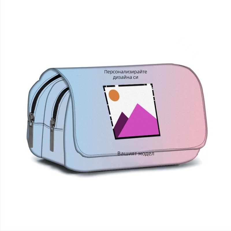 Фабрична директна доставка двуслоен калъф за моливи за ученици от началното и средното училище, калъф за моливи за деца, печат с двуслоен капак и чанта за канцеларски материали за карта