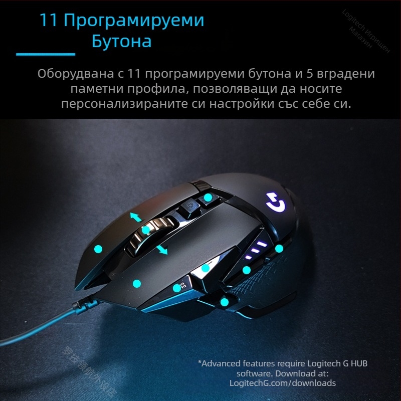 Logitech G502HERO Кабелна геймърска мишка Master se Електрическа състезателна механична противотежест ядене на пиле cf макро програмиране разопаковане