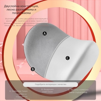 Лятна дишаща велурена възглавница за кола с мемори пяна, възглавница за врата, лумбална облегалка, възглавница за талията Four Seasons, възглавница за седалка с лого с принт