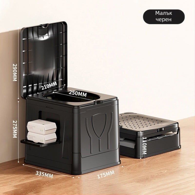 Сгъваема тоалетна за кола, преносима, самоуправляваща се, къмпинг, външна, мобилна тоалетна за аварийно втвърдяване