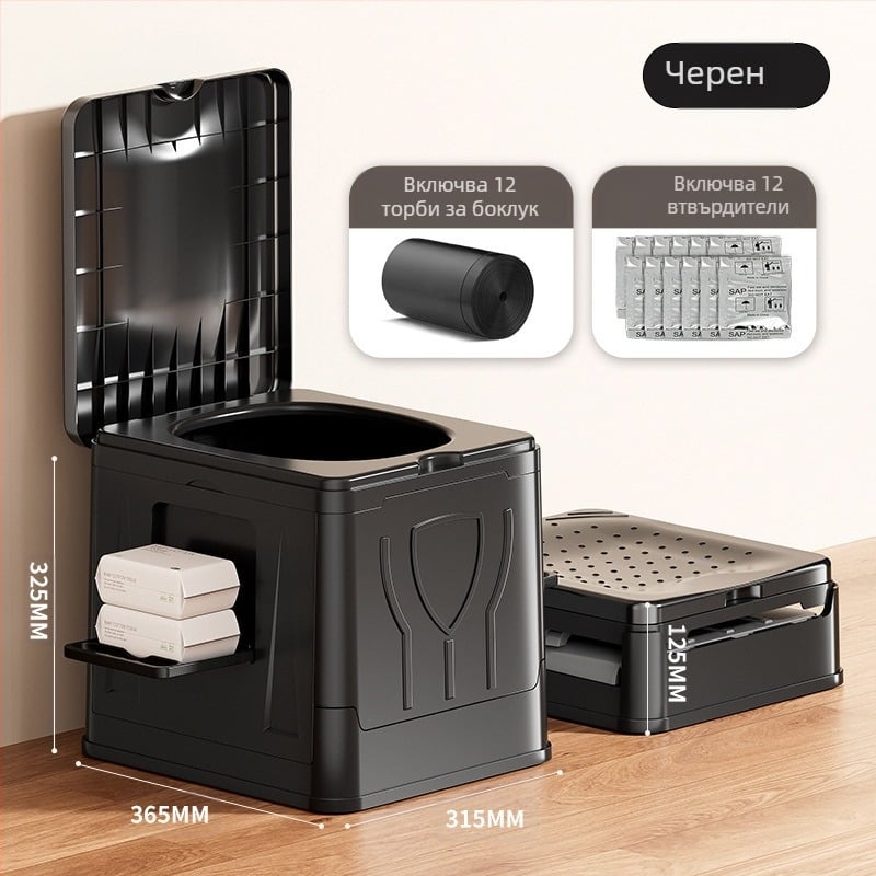 Сгъваема тоалетна за кола, преносима, самоуправляваща се, къмпинг, външна, мобилна тоалетна за аварийно втвърдяване