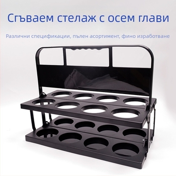 Сгъваема стойка за вино с осем отвора, осем глави, преносима стойка за напитки, спортна поставка за бутилки с вода