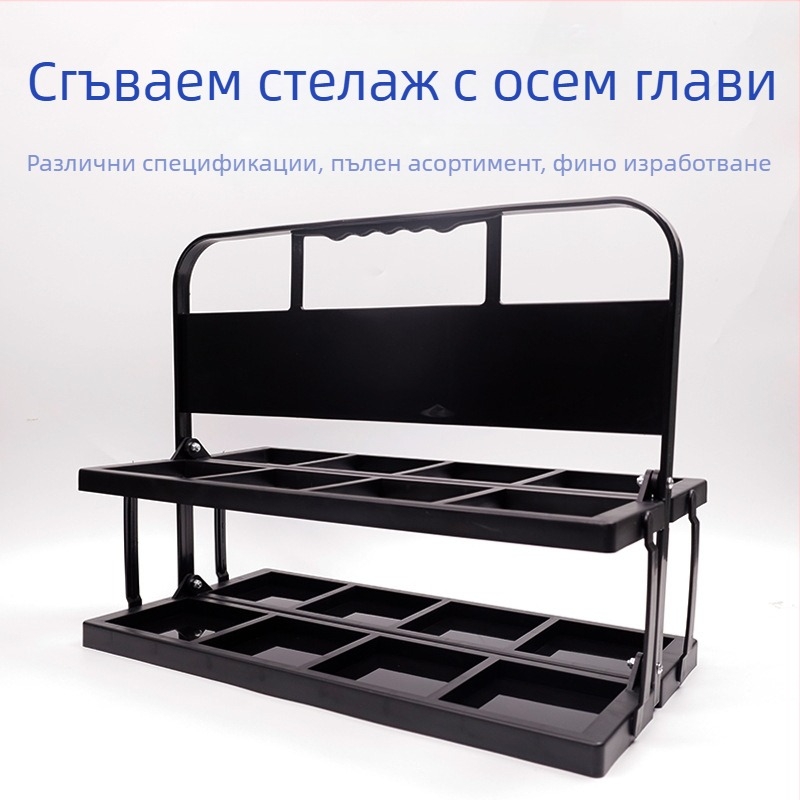 Сгъваема стойка за вино с осем отвора, осем глави, преносима стойка за напитки, спортна поставка за бутилки с вода