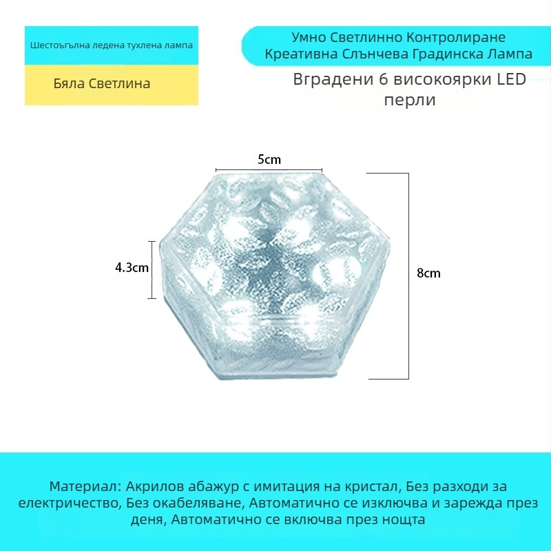 Соларна LED лампа с ледени плочки, имитация на стъкло, външна лампа с подови плочки за двор, градински пейзаж, декоративна подземна лампа, къмпинг лампа