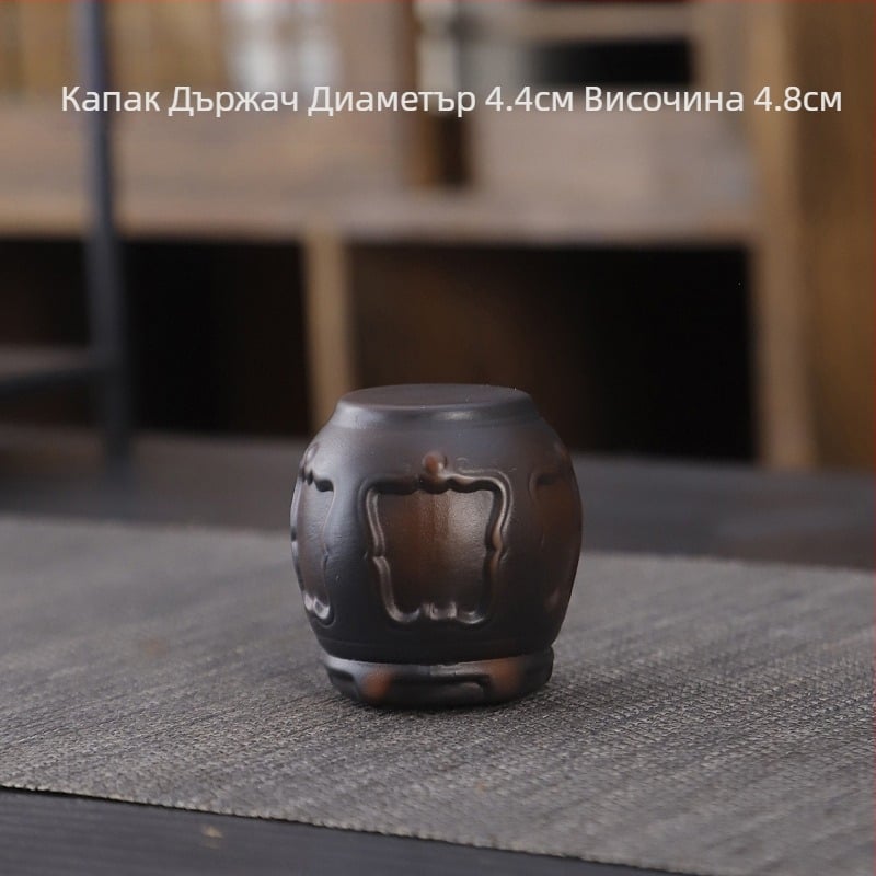 Лилав керамичен комплект за кунг-фу чай, костюм, ретро домакински прост капак за чайник, купа, аксесоари за комплект за чай, висок цвят, стойност, ръчен подарък