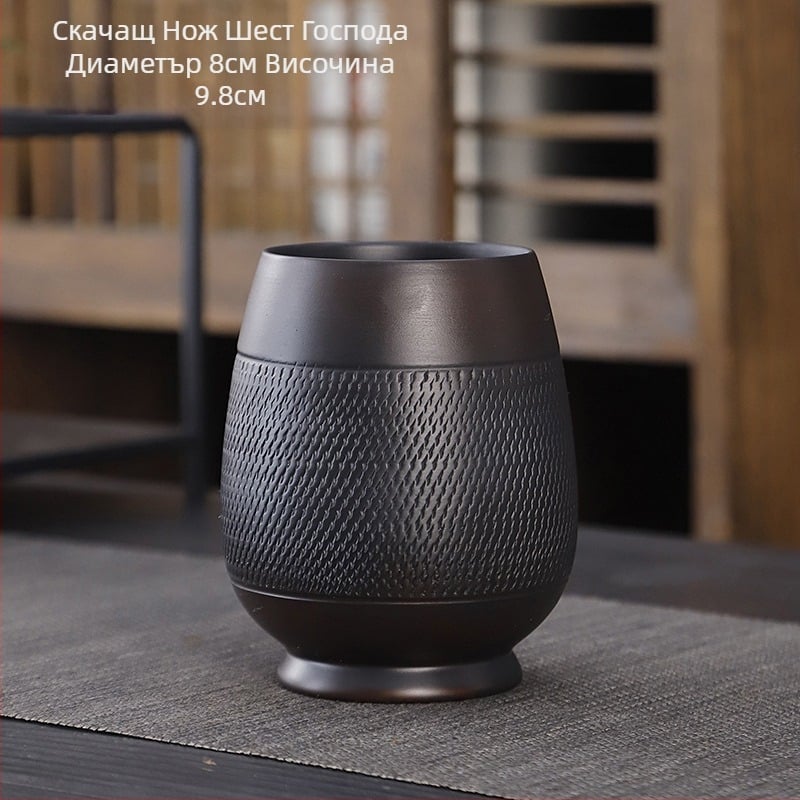 Лилав керамичен комплект за кунг-фу чай, костюм, ретро домакински прост капак за чайник, купа, аксесоари за комплект за чай, висок цвят, стойност, ръчен подарък