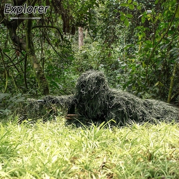 Маскировъчен костюм Ghillie, костюм за бойни полета на Playerunknown, костюм за маскиране от джунгла, вълнен копринен костюм за възрастни от CS, костюм за стелт полеви игри