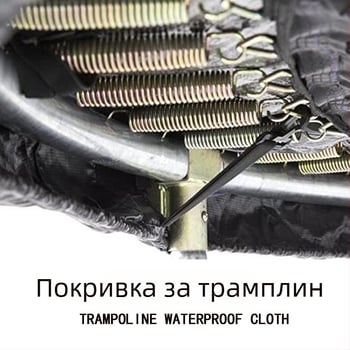 Детски търговски кръгъл батут, син, прахоустойчив, дъждобран, външна предпазна мрежа за възрастни, пролетен пуловер, ветроустойчив дъждобран