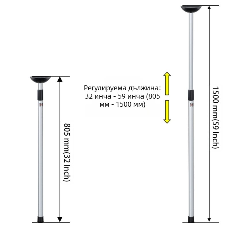 Външен телескопичен стълб, опора за покривало на понтонни лодки, опора за брезент, опора за покривало за моторница, регулируема алуминиева подпора за навес