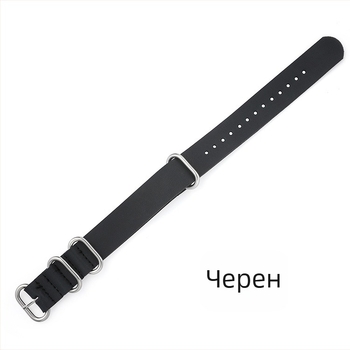 Удебелена каишка от имитация на телешка кожа, дебела кръгла катарама с халка върху кожена каишка NATO ZULU ZULU 18/20/22/24 мм