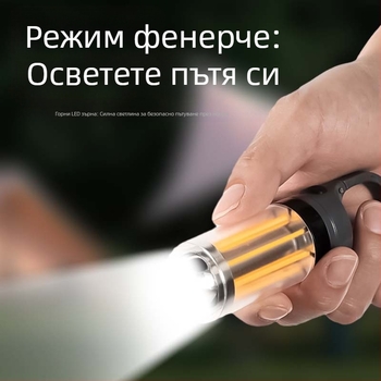 Нова преносима многофункционална къмпинг светлина с двоен източник на светлина, фенерче „две в едно“, за външна атмосфера и палатка, къмпинг светлина.