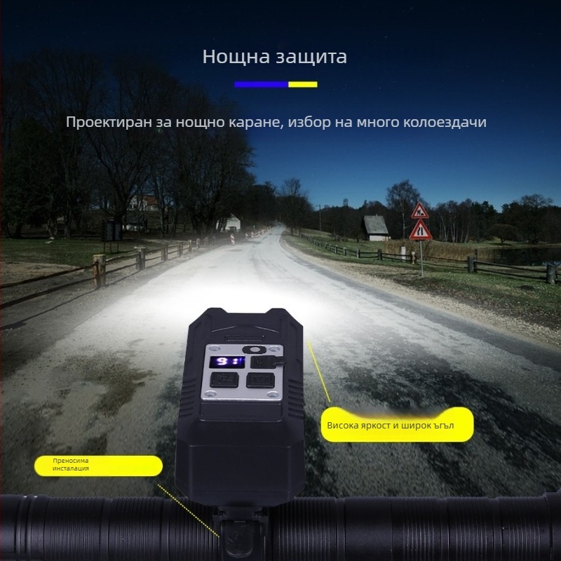 Трансгранична Typec зареждаща нощна велосипедна светлина с висока яркост, планинска пътна светлина, студентска велосипедна светлина