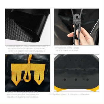 Чанта за съхранение на въжета за спорт на открито, сгъваема, за презрамка, за река, за спортни дейности на открито, за съхранение на алпинизъм и скално катерене.