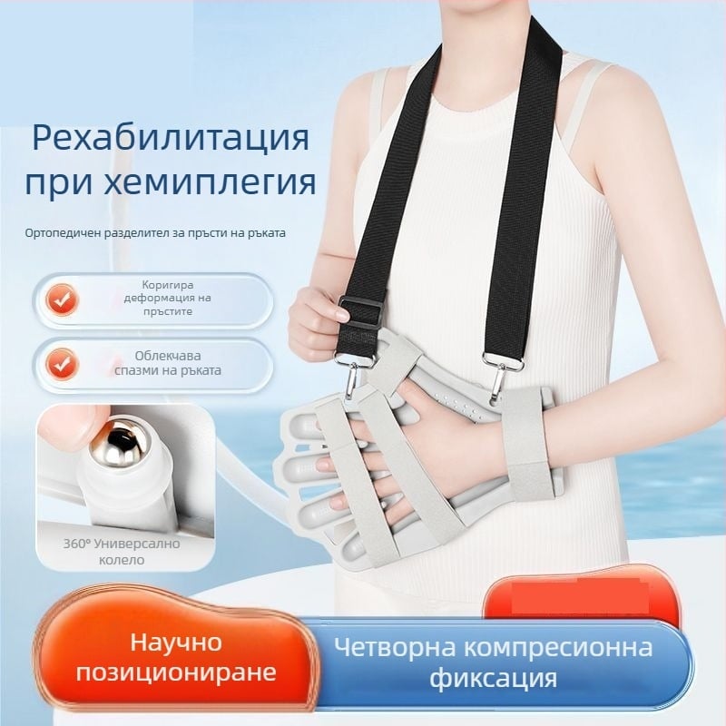 Медицинска ортеза за обучение на пръсти с разделяне на пръсти, инсулт, хемиплегия, рехабилитационна поддръжка за пръсти с фиксиран протектор за рехабилитация на едро