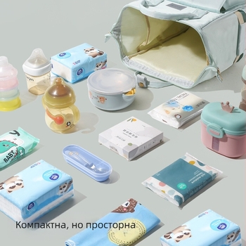 Голяма чанта за мама, нова преносима раница с голям капацитет, за съхранение на бебешки консумативи, може да се окачи на количката, чанта за майка и бебе