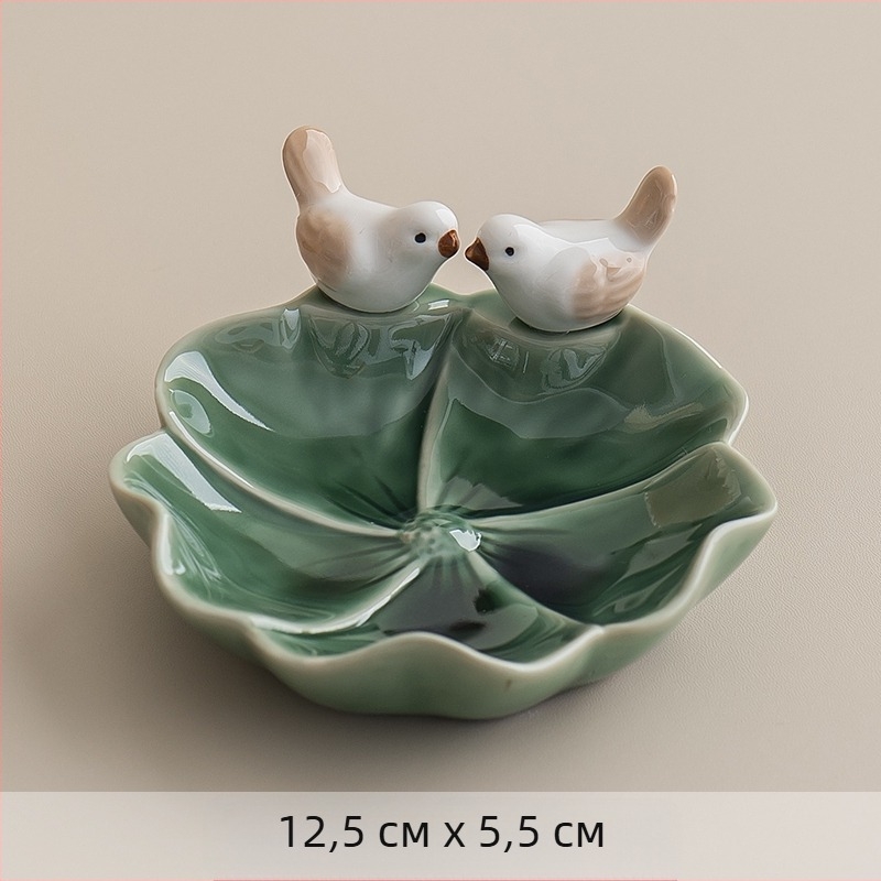 ♡Керамична чиния за освежаване, чиния за плодове, хол, чиния за съхранение в дома, чиния с махало, креативна чиния за сладкиши с птица