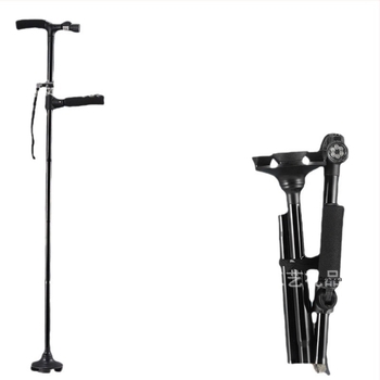 Противоплъзгаща се бастун, четирикраки патерици, телескопични сгъваеми леки патерици от алуминиева сплав, многофункционални патерици с леко регулиране