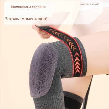Пълнени наколенки за топли стари, студени крака за мъже и жени, стави за възрастни хора, наколенки за предотвратяване на студени цикли, удължени и удебелени през есента и зимата