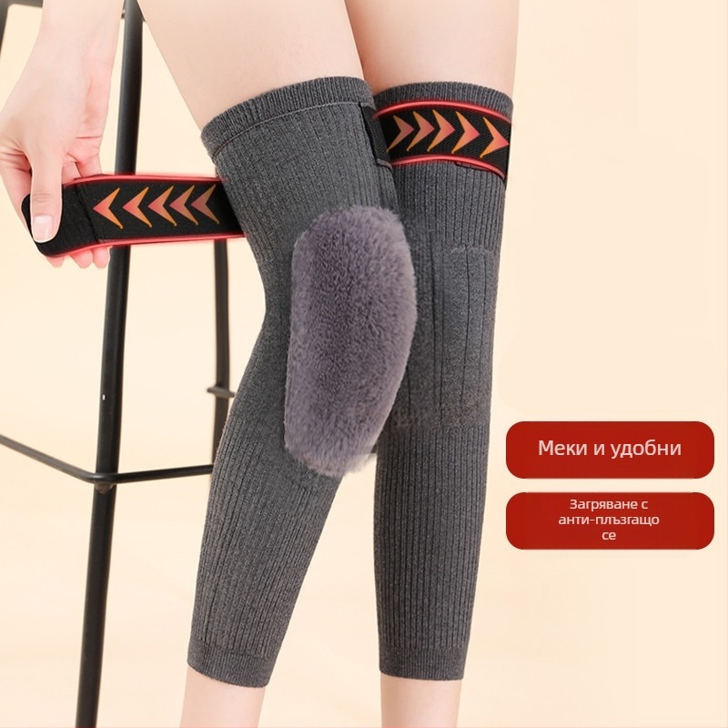 Пълнени наколенки за топли стари, студени крака за мъже и жени, стави за възрастни хора, наколенки за предотвратяване на студени цикли, удължени и удебелени през есента и зимата