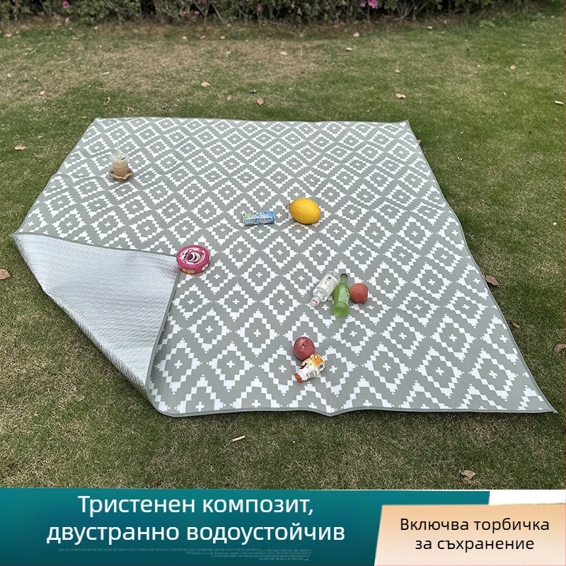 Удебелена постелка за пикник, преносима постелка за пикник от цветно фолио, интернет известна алуминиева постелка, влагоустойчива постелка, постелка за еднократна употреба