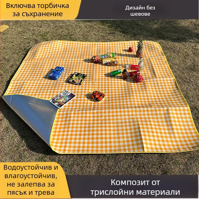 Удебелена постелка за пикник, преносима постелка за пикник от цветно фолио, интернет известна алуминиева постелка, влагоустойчива постелка, постелка за еднократна употреба