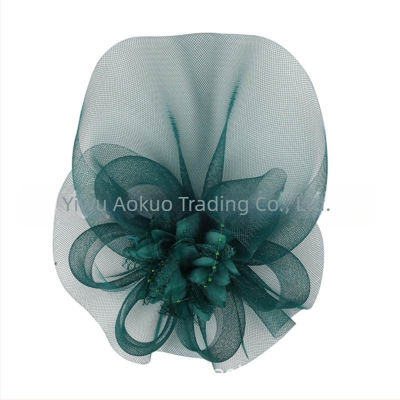 Европейски и американски празнични партита мрежеста перната прическа за булчински сватбени снимки винтидж аксесоари за коса фиба лента за коса с двойно предназначение прическа цвете