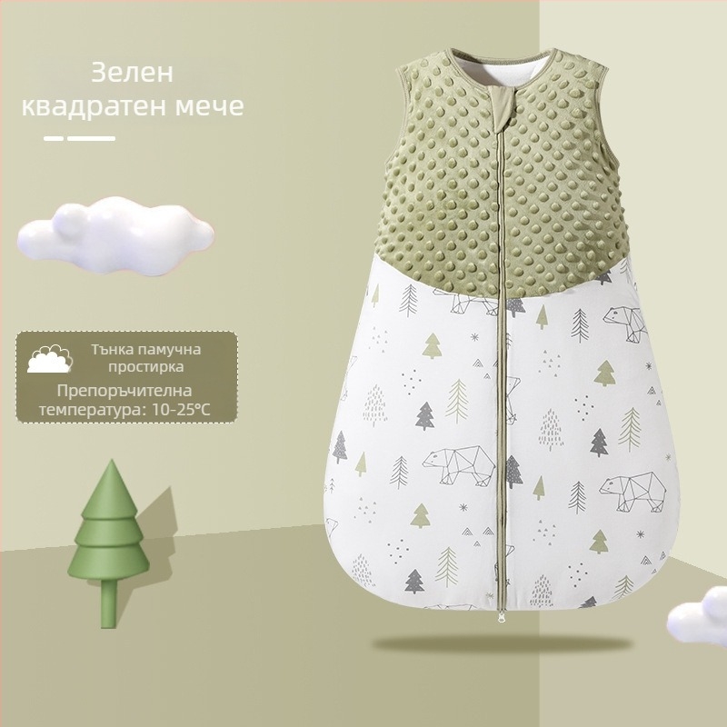 Bazai Rabbit Трансграничен пролетен и есенен бебешки памучен спален чувал за новородени, устойчив на удари