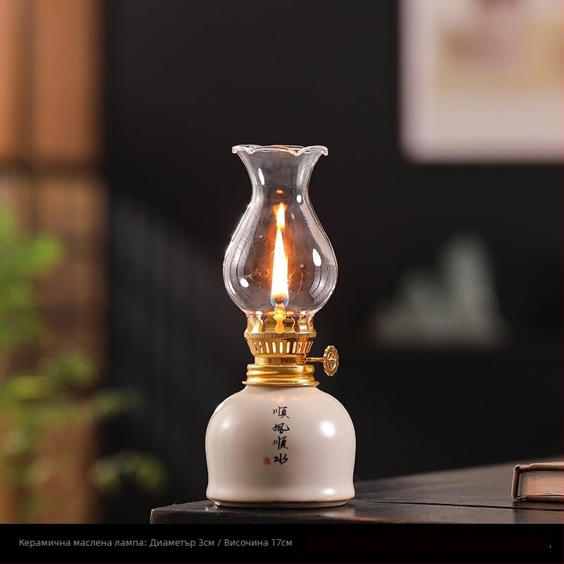 Керамична маслена лампа с цвят на лотус, синьо-бяла, винтидж, за кабинет, украса за чаена церемония, лампа за чайна стая, дропшипинг, за трансгранична употреба