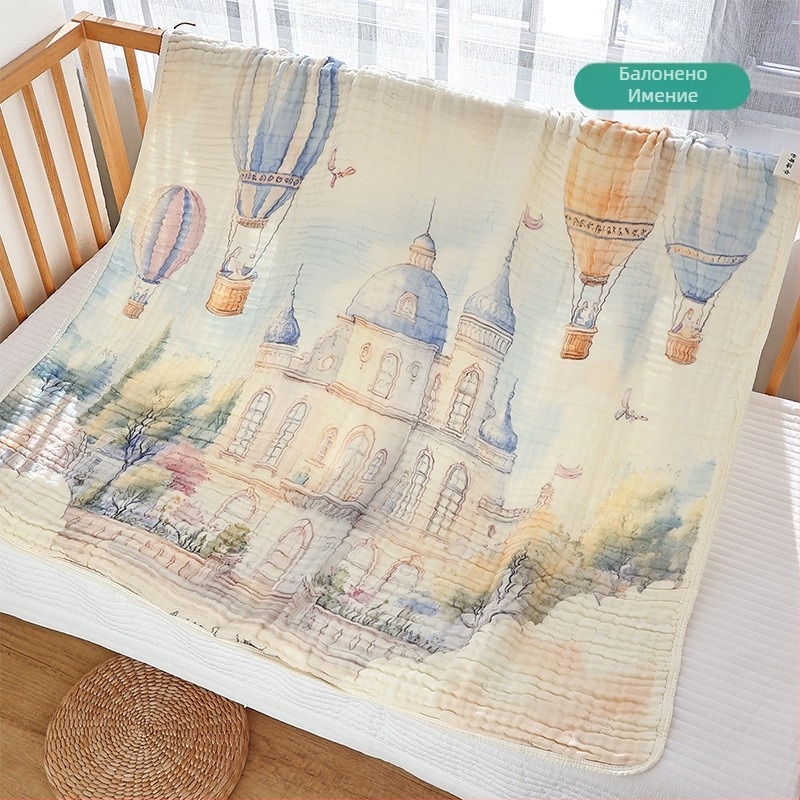 Бебешка кърпа за баня за новородено с шестслойна марля, бамбуково памучно одеяло, универсална, голям размер, абсорбираща, за четири сезона