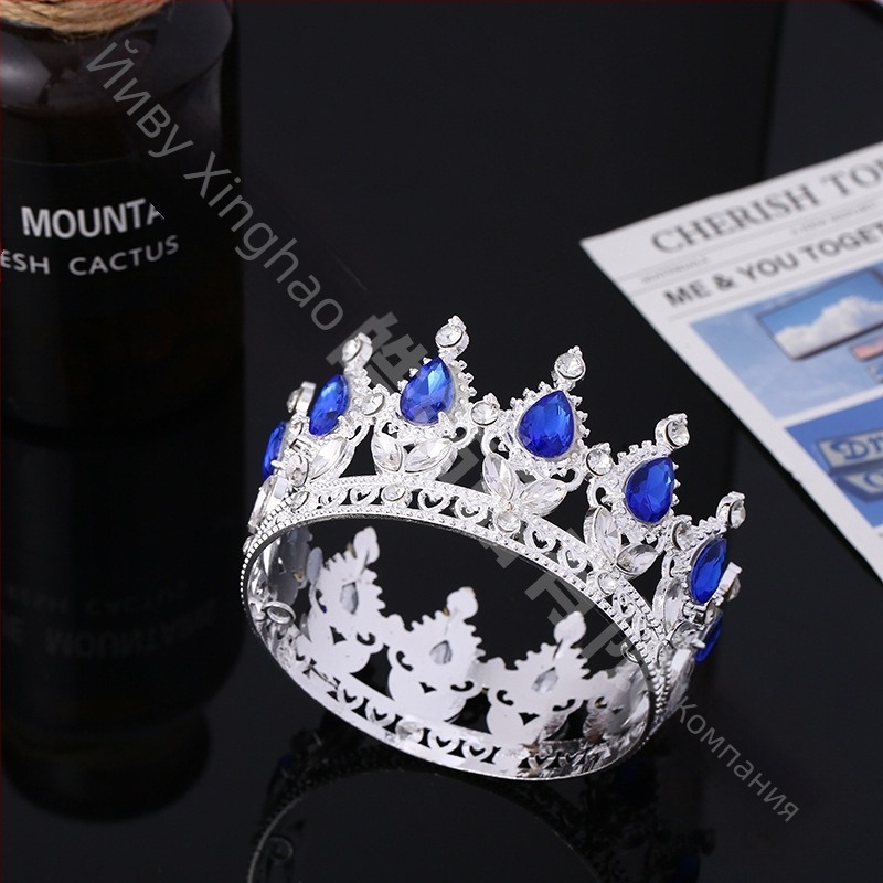 Популярна барокова булчинска корона, диадема за бална рокля на кралица, с флорална декорация в различни цветове