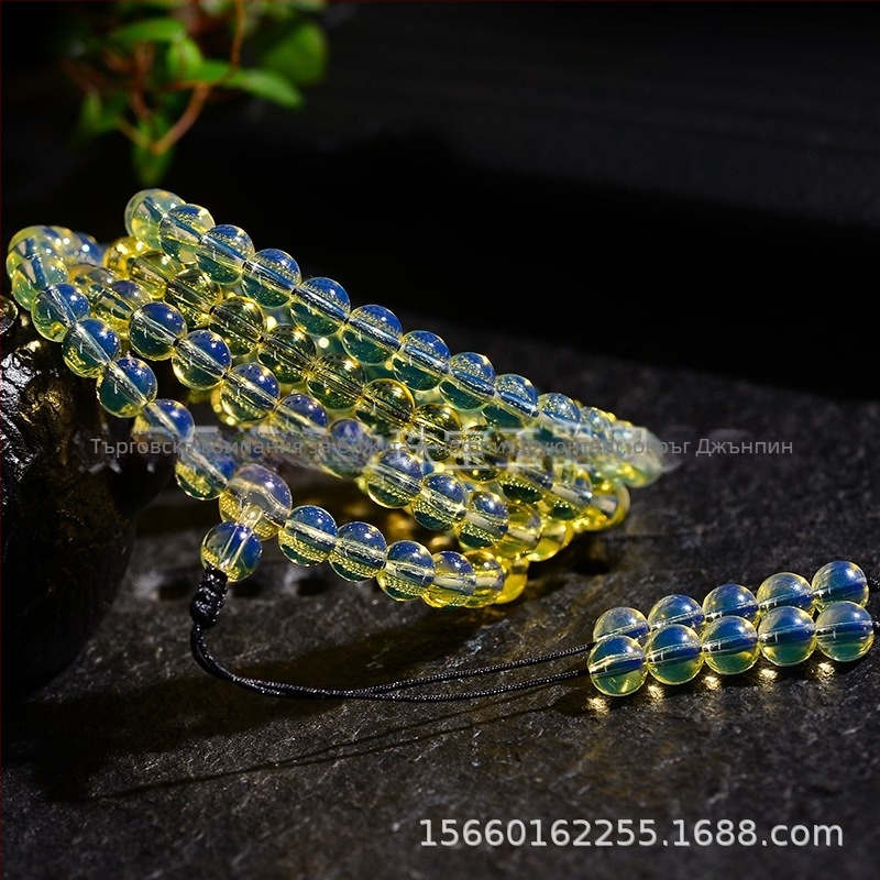 Производител на едро Бирмански кръвен кехлибар Второ поколение 108 мъниста от пчелен восък, многокръгови мъжки и дамски кръгли мъниста гривна с кехлибарена верижка