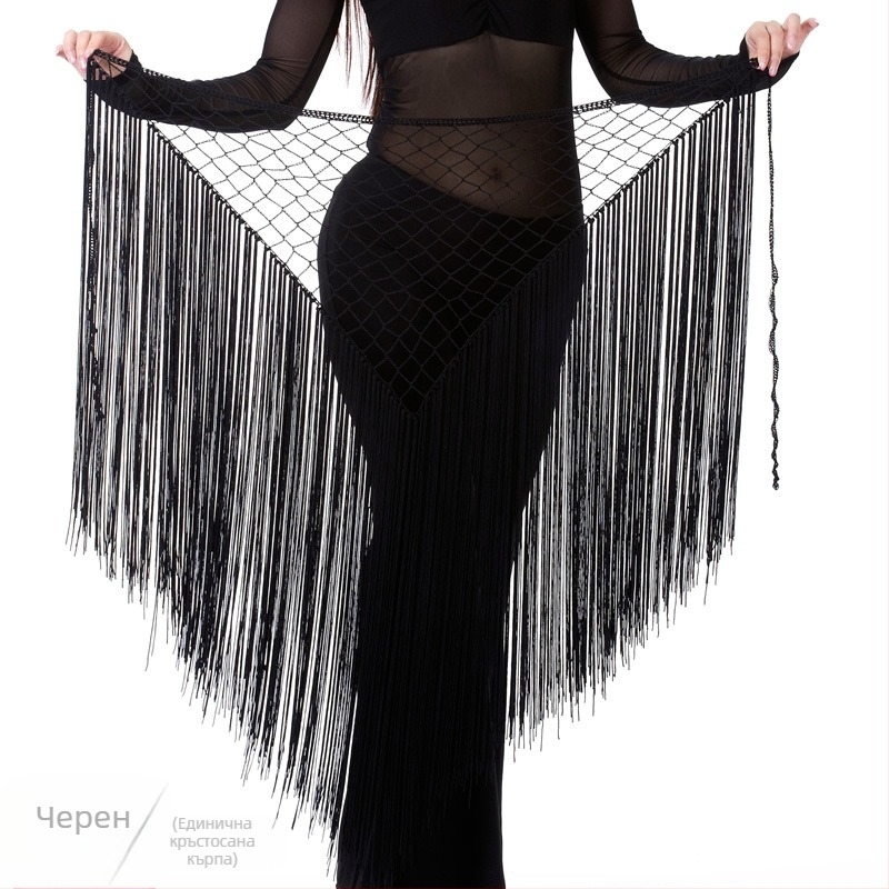 Аржентински стил триъгълна кърпа шал за танци на корема, костюм за танци на корема, верига за талия, кърпа за ханш с форма на русалка