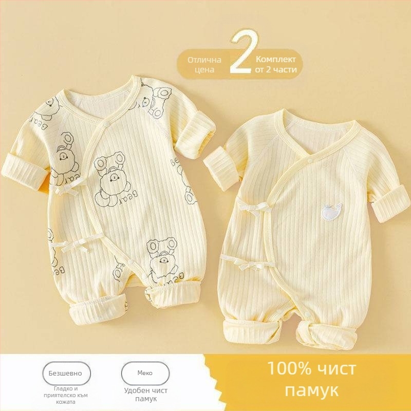 Дрехи за новородено бебе от чист памук, есенни и зимни ватирани пролетни и есенни гащеризони, топъл гащеризон за новородено малко дете