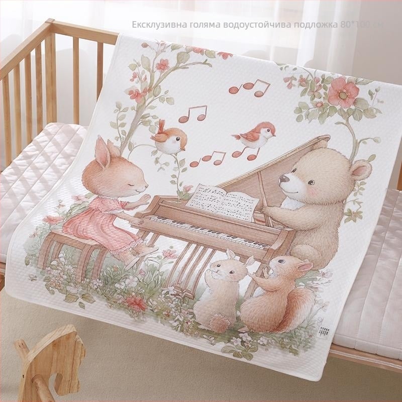 Уникални печатни чаршафи за новородено, подложка за пелени от чист памук, водоустойчива, переща се, дишаща, цели чаршафи, уголемена подложка за пелени