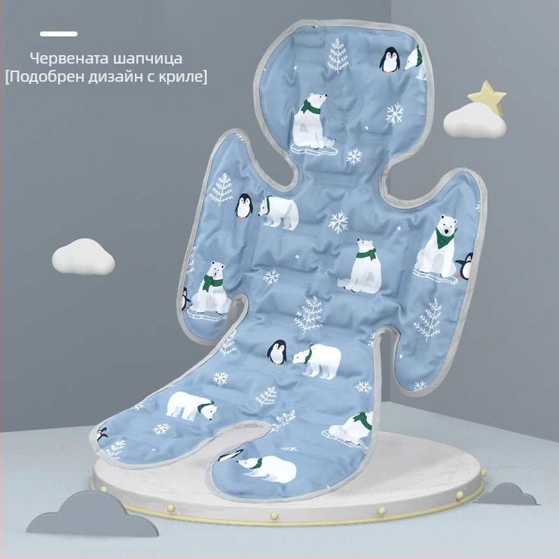 Лятен стол за хранене, ледена постелка, бебешка количка, ледена постелка, гел, анимационен филм, готина бебешка възглавница, студена постелка, детска постелка за кола, мека