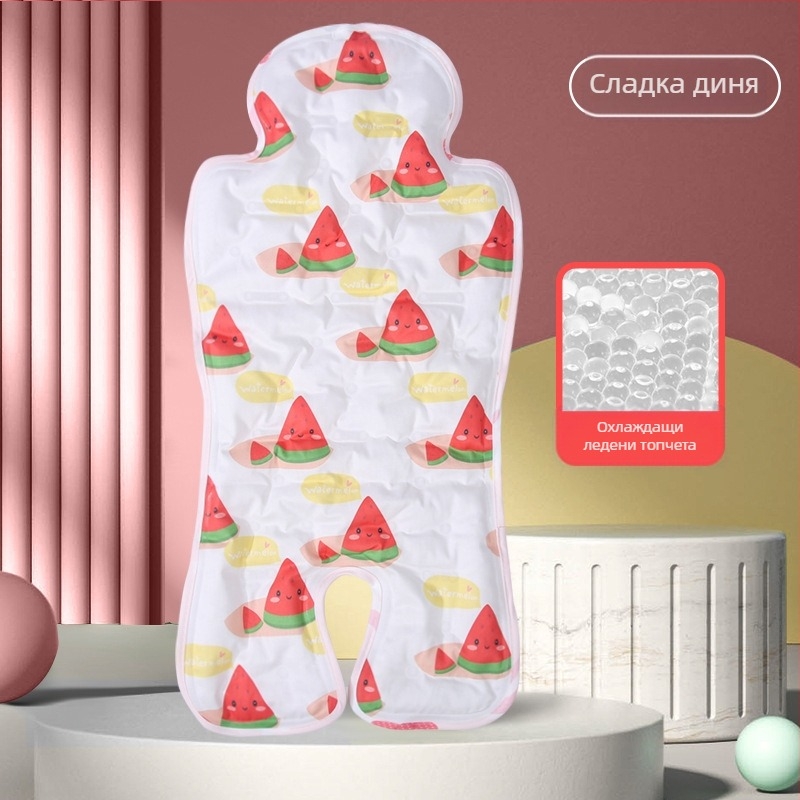 Лятен стол за хранене, ледена постелка, бебешка количка, ледена постелка, гел, анимационен филм, готина бебешка възглавница, студена постелка, детска постелка за кола, мека