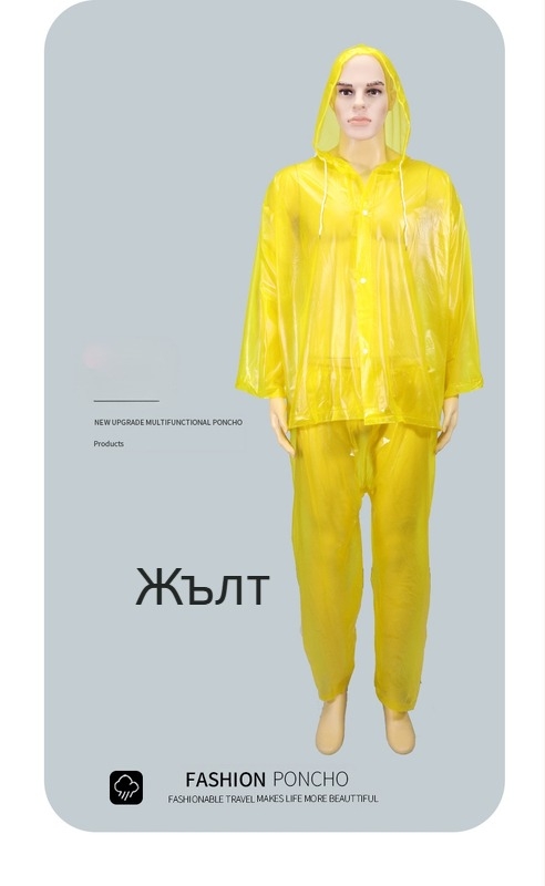 Комплект от удебелен дъждоустойчив дъждобран и панталон, пончо за велосипеди, дъждобран за мотоциклетисти за доставки, водоустойчив разделен дъждобран