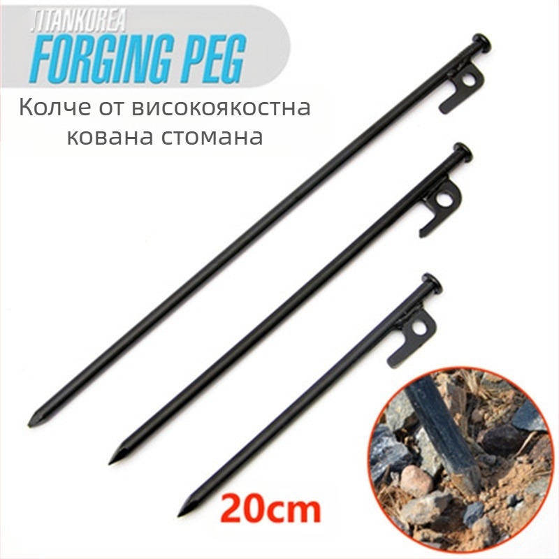 Комплект за фиксиране на плажни пирони 30 см, 10 броя, за аварийно къмпингуване в пустинята, пластмаса, за каравани и кемпери