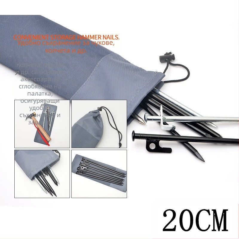 Комплект за фиксиране на плажни пирони 30 см, 10 броя, за аварийно къмпингуване в пустинята, пластмаса, за каравани и кемпери