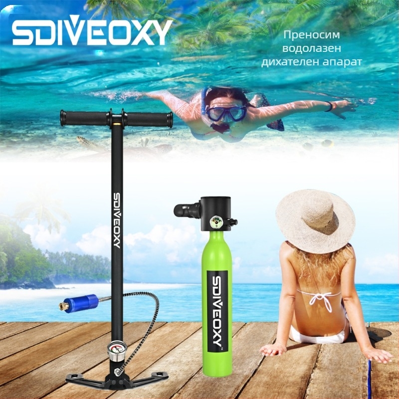 SDIVEOXY преносима подводна аварийна газова бутилка, оборудвана с пълен комплект кислороден резервоар за водолазен дихателен апарат