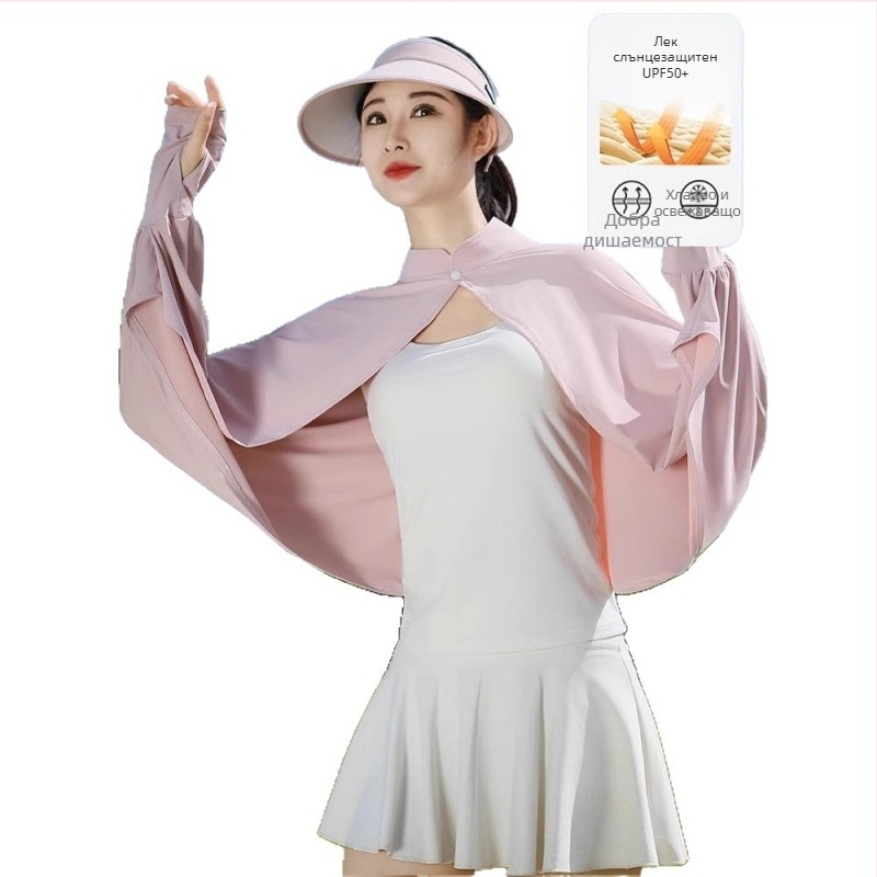 Копринено UV покривало с дълъг ръкав, против разхлабване, външна линия, ледено тънък слънцезащитен крем, колоездачен летен дамски шал, дишащ, шофиращ