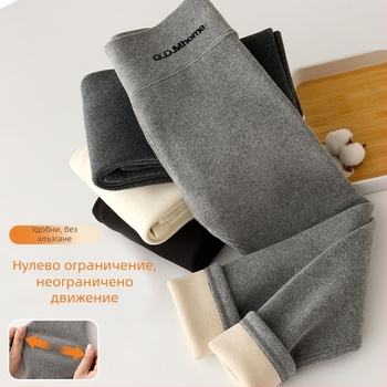 Детски клин с поларена подплата, удебелен, есенно-зимен, бял, външно облекло, еднокомпонентен, кадифен, топъл, зимен, черен, детски топли панталони