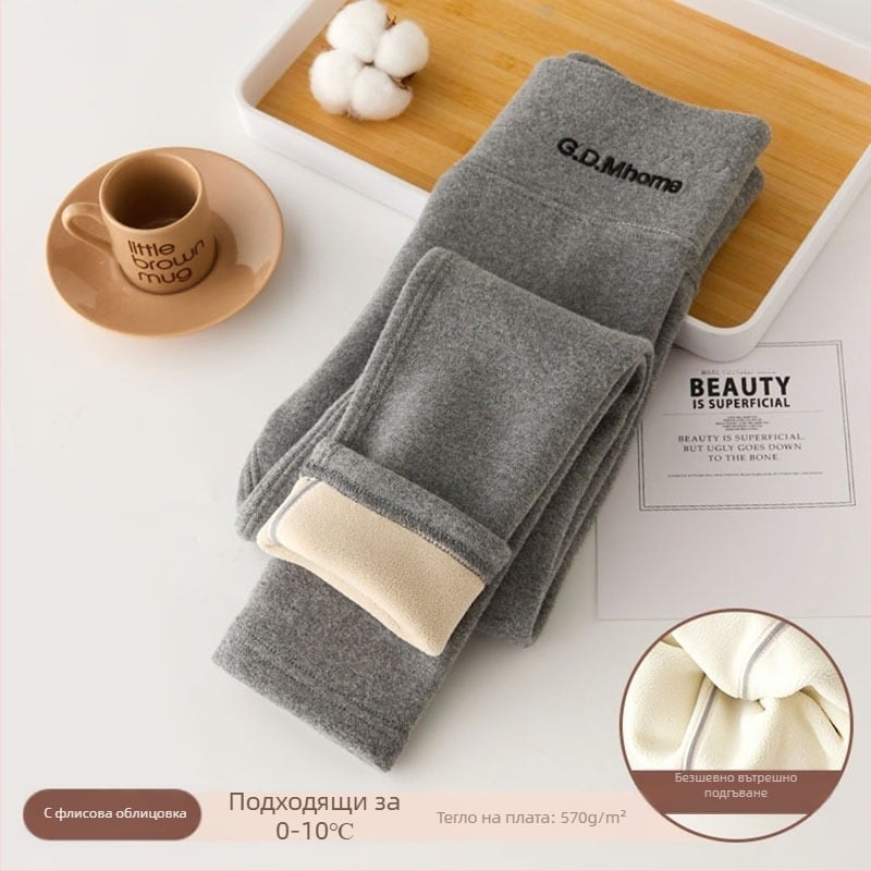 Детски клин с поларена подплата, удебелен, есенно-зимен, бял, външно облекло, еднокомпонентен, кадифен, топъл, зимен, черен, детски топли панталони