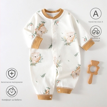 Бебешки дрехи от чист памук, пролетни и есенни гащеризони за новородени, бебешки гащеризони без кости, бельо без ръкави, бебешки пижами