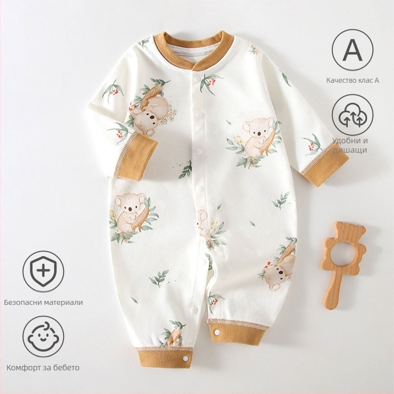 Бебешки дрехи от чист памук, пролетни и есенни гащеризони за новородени, бебешки гащеризони без кости, бельо без ръкави, бебешки пижами