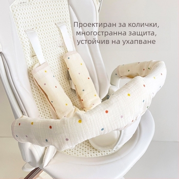 Бебешка количка, кърпа за слюнка, ръкавици за количка от три части, памучна марля, каишка, кърпа за слюнка за количка, подложка за рамо против ухапване