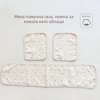 Бебешка количка, кърпа за слюнка, ръкавици за количка от три части, памучна марля, каишка, кърпа за слюнка за количка, подложка за рамо против ухапване