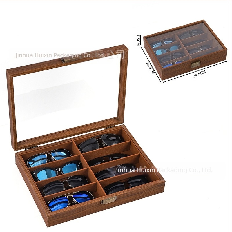 Кутия за съхранение на дървени часовници от черен орех, многофункционална кутия за колекция от часовници и бижута